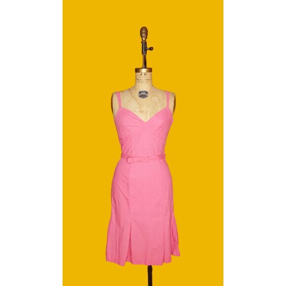 1990s-Y2K Vintage BETSEY JOHNSON NY New York Pink Cotton Sleeveless Dress with K - Picture 2 of 9